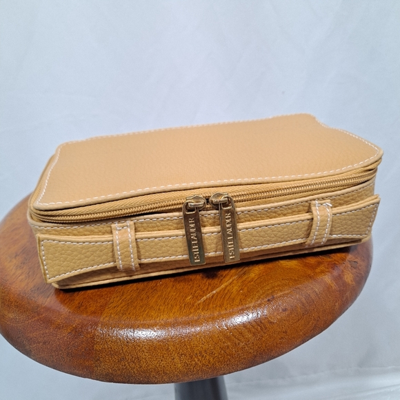 Estee Lauder Brown Mustard Yellow Makeup Case - Picture 1 of 14